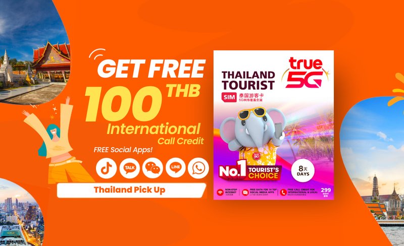 [Thailand Pick Up] True5G Thailand Tourist Sim Card