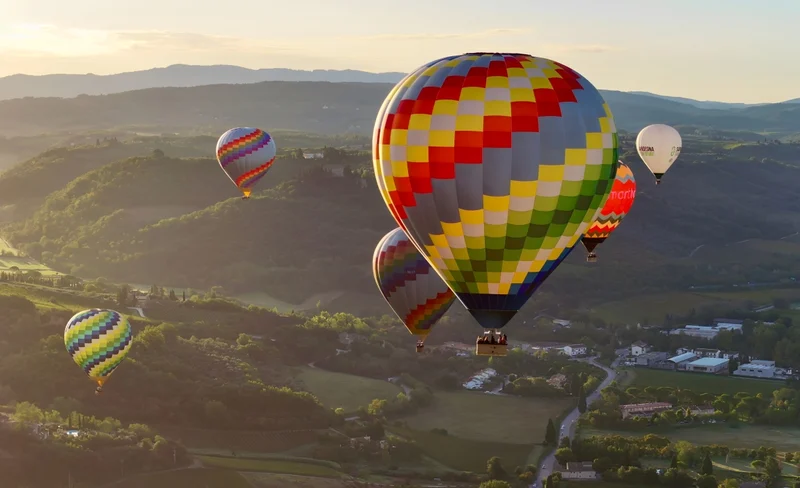 Hot air balloon flight experience near San Gimignano