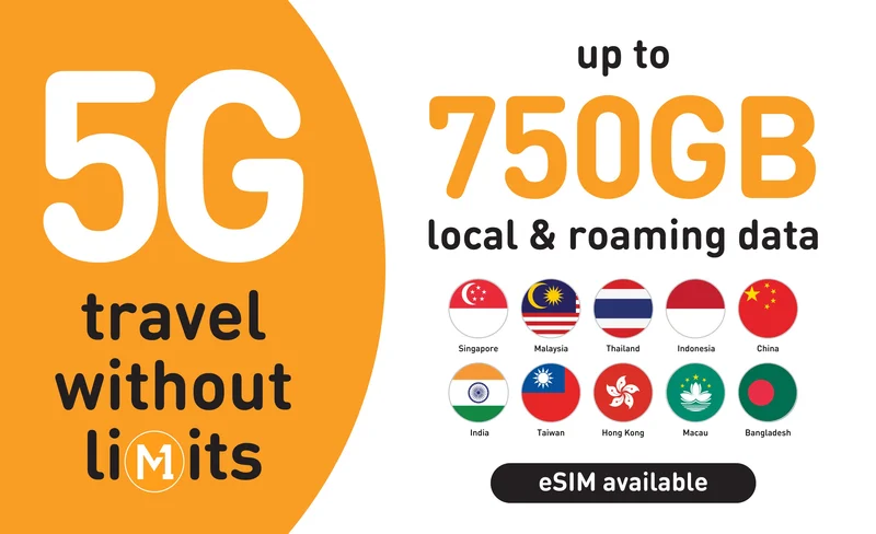 M1 5G Singapore SIM Card (SG Airport & City Pick Up)