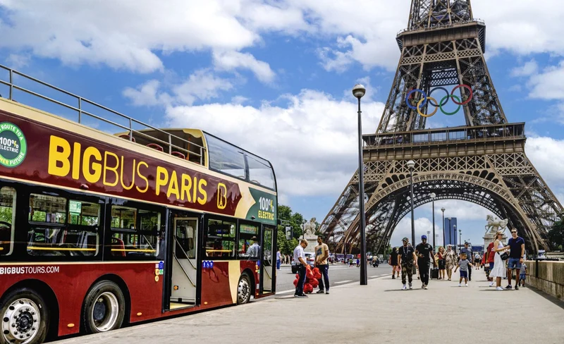 Hop-on hop-off bus with Arc de Triomphe ticket in Paris
