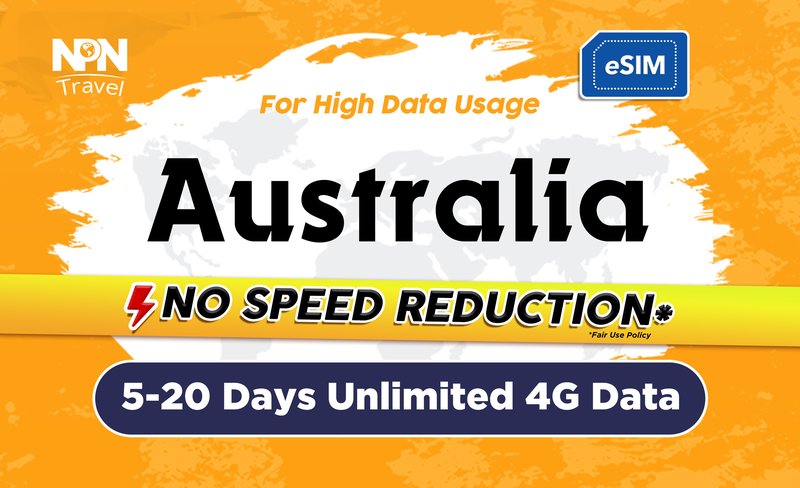 eSIM Australia 5-20Days Daily 500MB/1GB/2GB Unlimited 4G Data