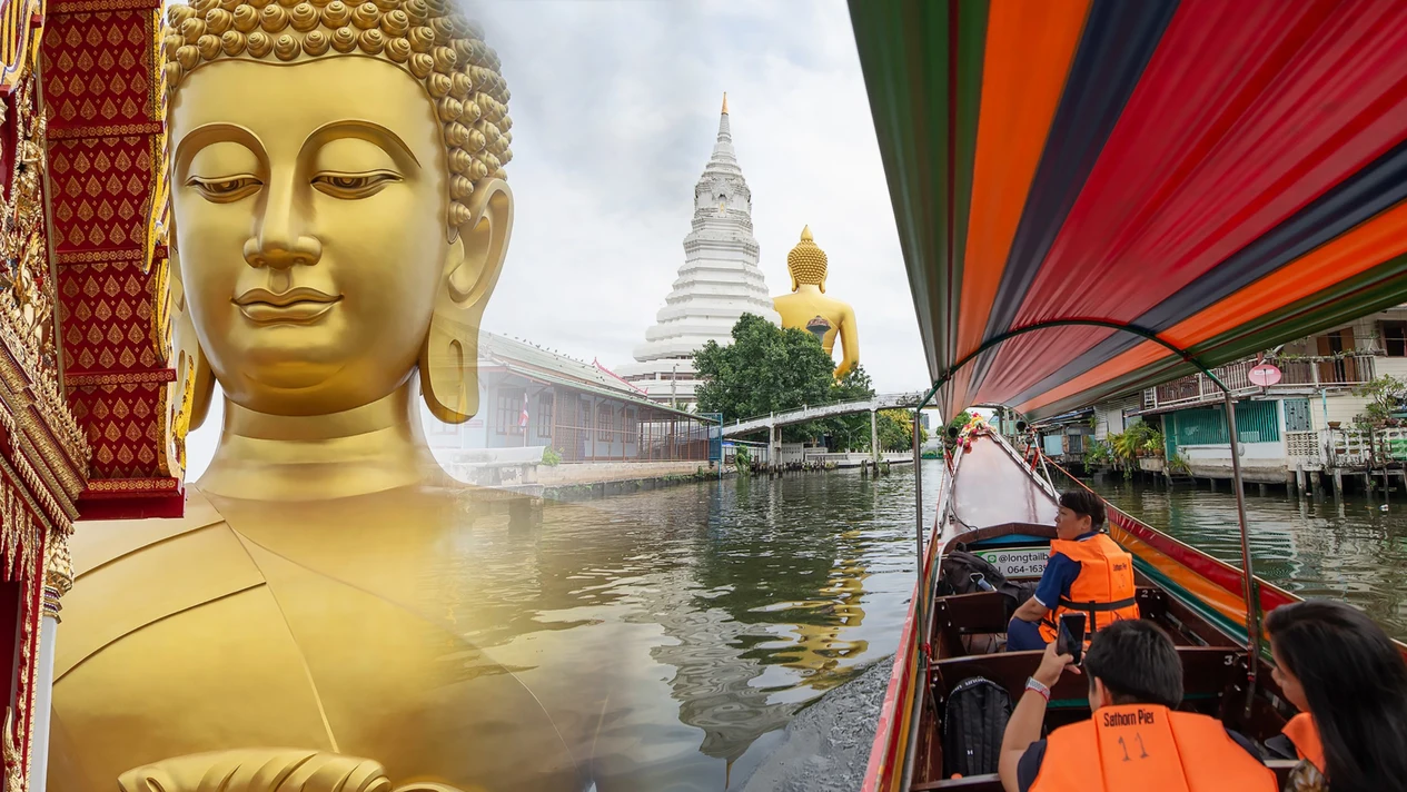 曼谷大佛寺（Wat Paknam） & 運河長尾船觀光之旅