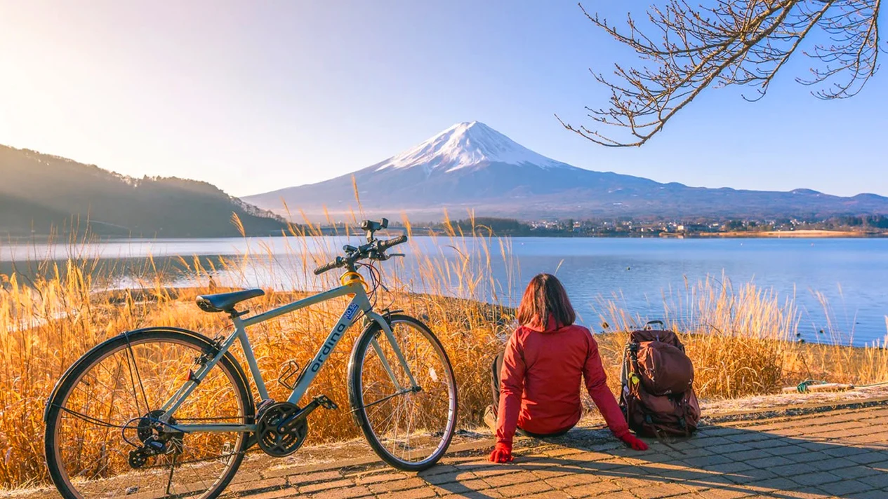 [Fuji Mountain Bike Cycling Matcha Experience Hot Spring In-depth 2-Day Tour] Kawaguchiko & Matcha Experience & Cable Car & Hot Springs & Yamanakako Cycling & Oshino Hakkai & Arakurayama Sengen Park In-depth 2-Day Tour