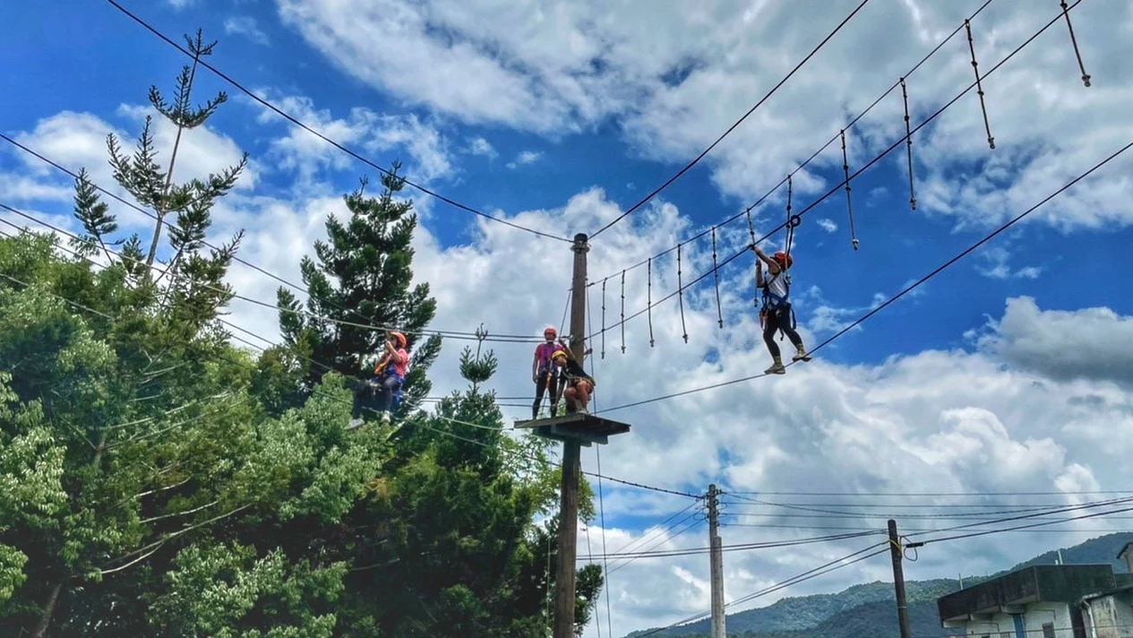 Yilan: Tiansongpi Railway Station | High Rope Experience/DIY Kiln Baked Pizza/Bicycle Rental