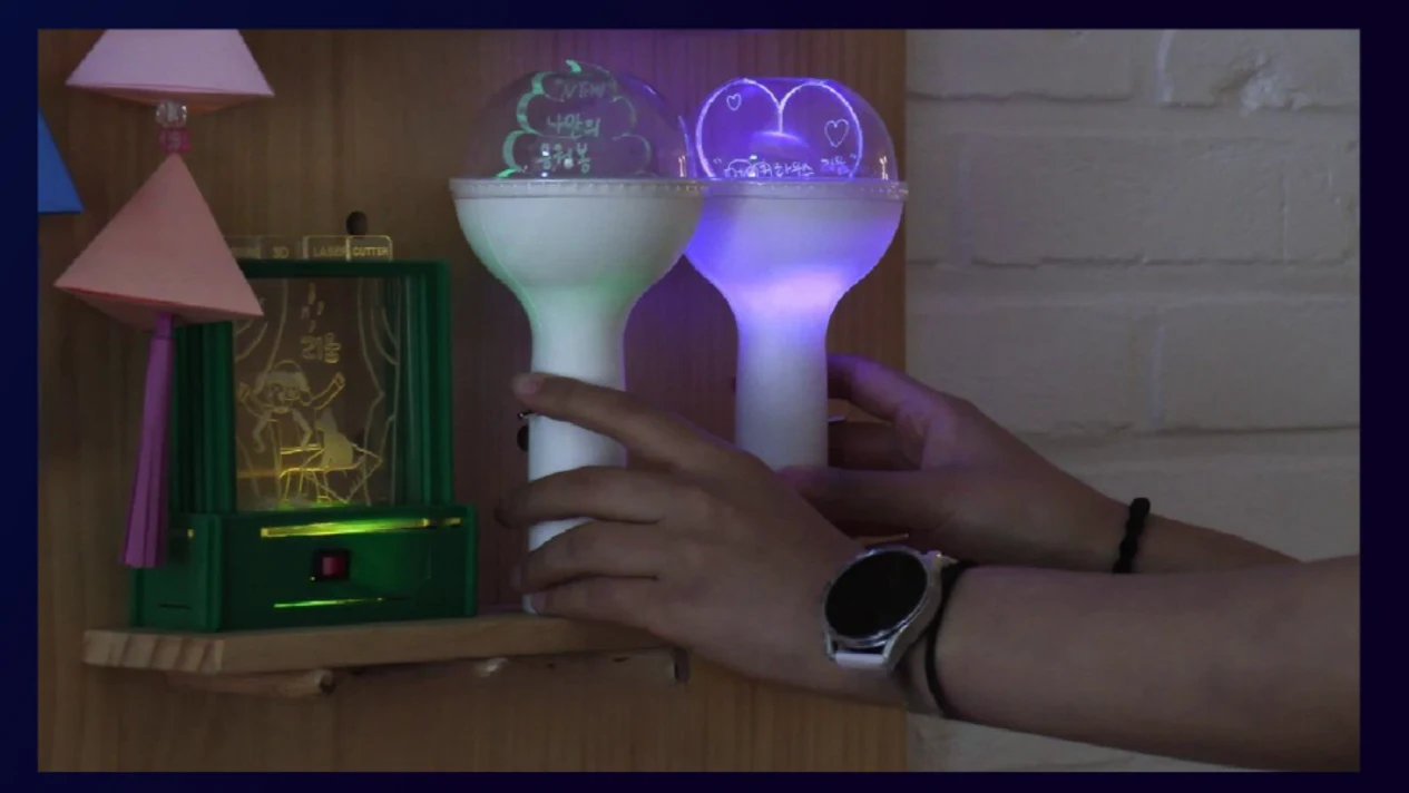 大邱用3D打印機制作亞克力歡呼燈棒