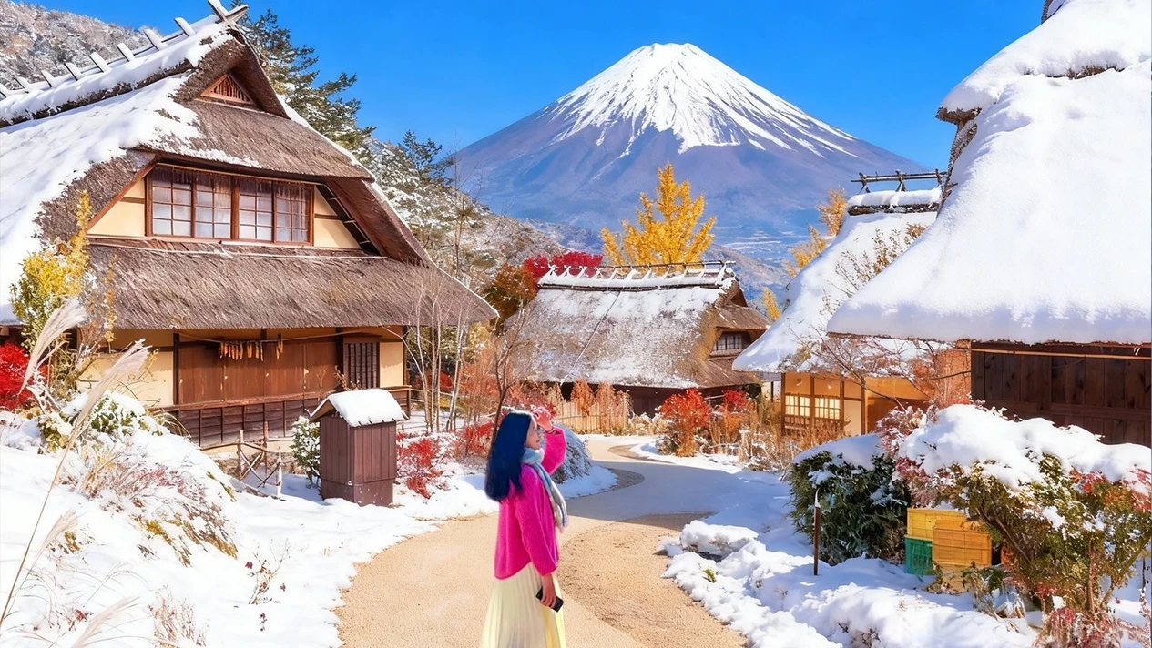 富士山一日遊 網紅打卡景點 | 新倉山淺間公園、西湖療愈之里根場、忍野八海、河口湖大石公園 | 隨機贈送好運信物 （東京出發）