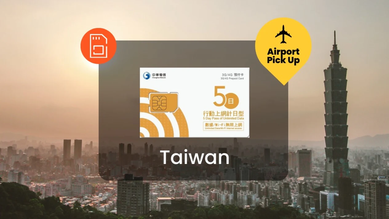 Chunghwa Telecom Taiwan 4G/5G Internet All-You-Can-Eat SIM Card (Pick up at Taoyuan Airport)