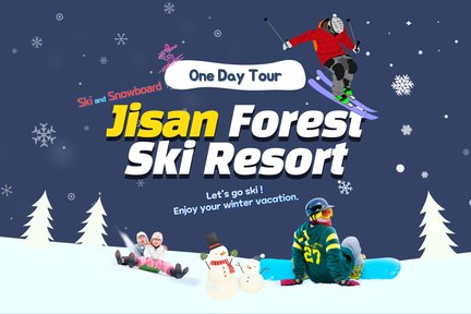 Excursion d'une journée à ski et snowboard à la station forestière de Jisan