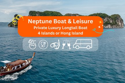 Sewaan Bot Longtail Mewah Peribadi di Krabi oleh Neptune Boat & Leisure