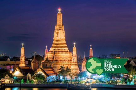 Tour notturno di Bangkok: Wat Arun, Wat Pho, Chinatown e emozioni da tuk tuk