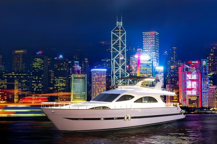 Sunset/Night Cruise of Victoria Harbor - Luxury Yacht [Includes Unlimited Snacks and Drinks + Photography]