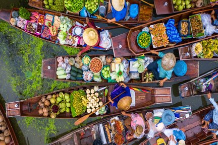 Damnoen Saduak Floating Market & Maeklong Railway Market Day Tour