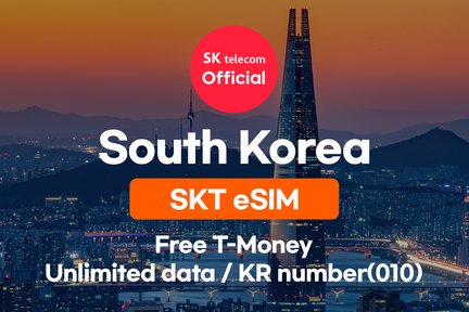 eSIM dữ liệu không giới hạn cho Hàn Quốc từ SKT (Tặng thẻ T-Money)