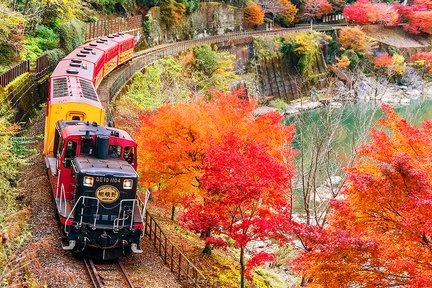 Arashiyama-Zug und Rafting-Tagestour auf dem Hozugawa-Fluss ab Osaka/Kyoto