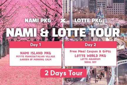 [2-day]NAMI ISLAND & LOTTE WORLD TOUR (Free Meal Coupon & Gifts)