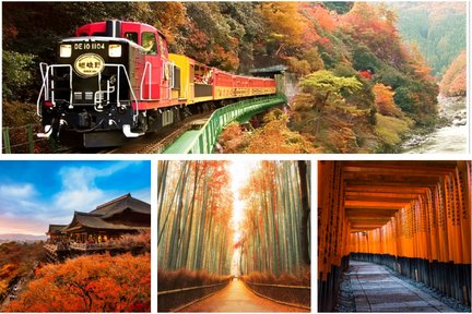 Tour di un giorno in treno romantico di Kyoto Sagano