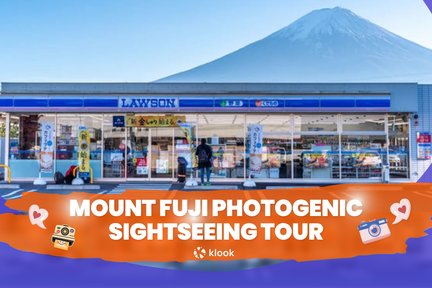 Perjalanan satu hari ke 5 objek wisata terbaik Gunung Fuji yang wajib dikunjungi: Jembatan Gunung Fuji Yume & Toko Serba Ada Lawson & Taman Arakurayama Sengen & Jalan Perbelanjaan Honmachi & Oshino Hakkai (pemandu wisata berbahasa Mandarin atau Inggris, b