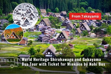 Ausflug zu den historischen Dörfern Shirakawa-go und Gokayama ab Takayama