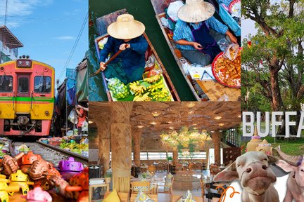 Damnoen Saduak Floating Market & Maeklong Railway Market