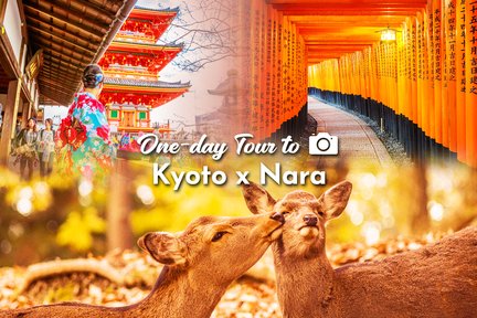 [Kyoto & Nara Dual Ancient Capitals World Heritage Tour] Kiyomizu Temple & Fushimi Inari Taisha & Nara Park Day Tour ((Depart from Osaka/Kyoto)