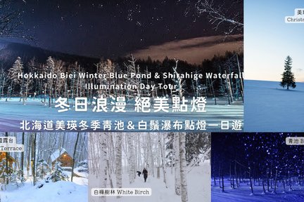 Tour Ngày đến Sự Kiện Ánh Sáng Mùa Đông tại Hồ Xanh Biei và Thác Shirasuga từ Sapporo