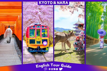 [Perjalanan satu hari ke Kyoto & Nara] Kereta Arashiyama & Taman Nara & Kuil Fushimi Inari Taisha Senbon Torii & Jembatan Togetsuki & Jalur Hutan Bambu & Hutan Kimono (Berangkat dari Osaka)