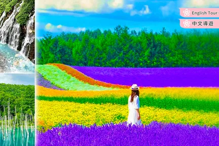 Hokkaido Spring and Summer Limited | Farm Tomita & Shikisai Hill & Waterfall & Blue Pond Day Tour | Depart from Sapporo