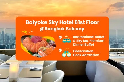 Bufé del Baiyoke Sky Hotel y entrada al piso 81