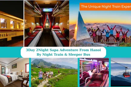 从河内出发的3天2夜萨帕探险之旅，乘坐夜间火车和卧铺巴士