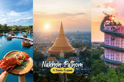 Private Nakhon Pathom-Tour ab Bangkok: Phra Pathom Chedi, Drachentempel, Kokosnussfarm, Bubble in the Forest Café und mehr