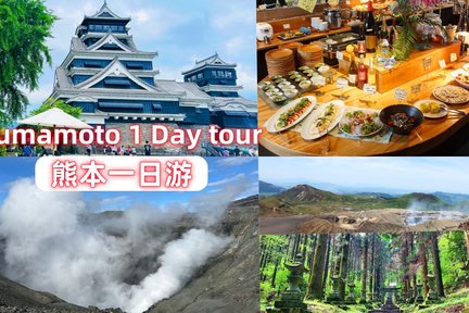 Excursion d'une journée au château de Kumamoto et à Kurokawa Onsen au départ de Fukuoka avec déjeuner