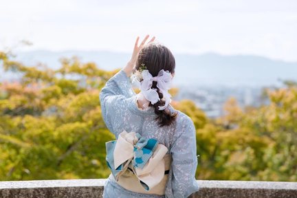 京都着物レンタル体験＆和メイク＆撮影（提供：おおきに嵐山店）