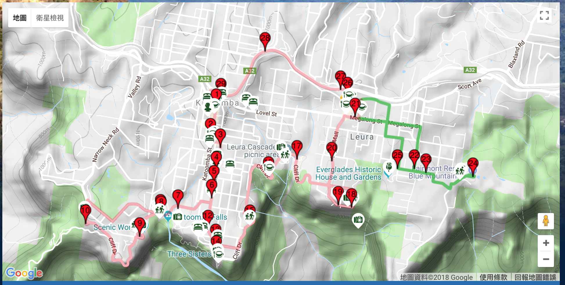 搭纜車俯瞰雪梨藍山 Blue Mountains行程、交通、景點全攻略 Blue Mountain Explore Bus 路線圖 http://www.explorerbus.com.au/map.html