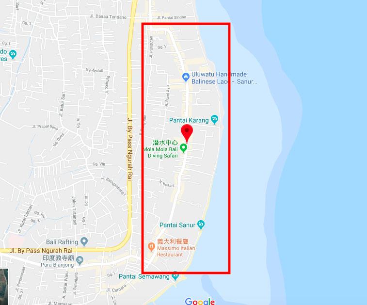 位於沙魯爾區右側。來源:google地圖。