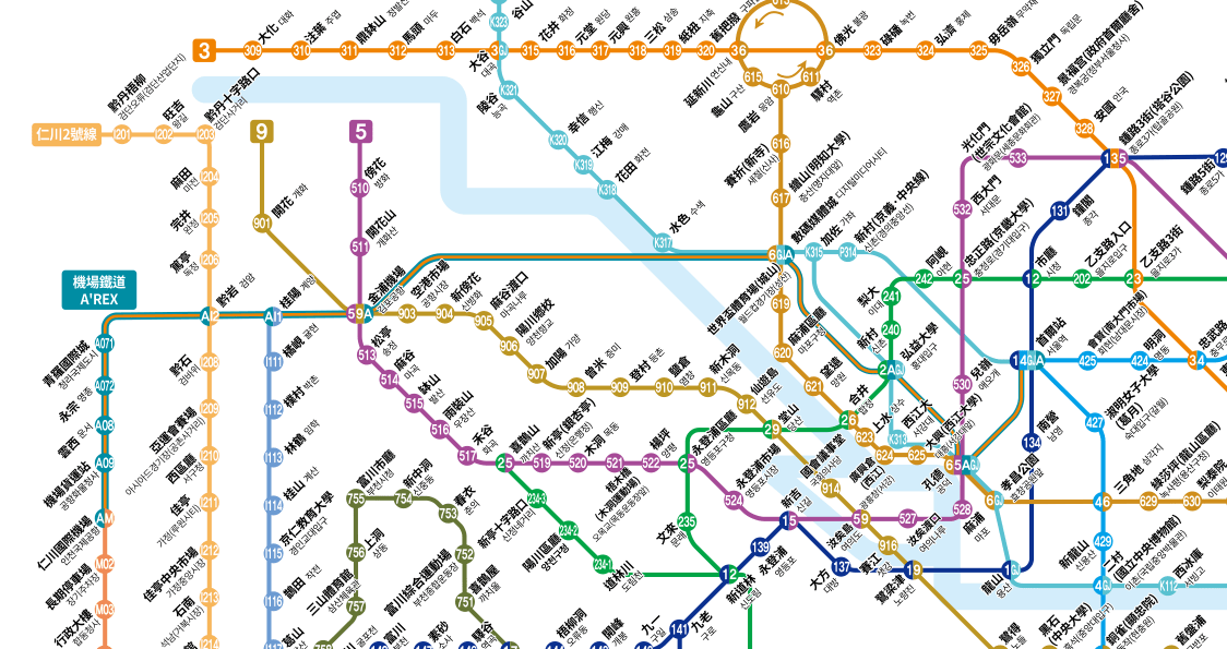 此次規劃一日遊地鐵圖,圖片來自:Visit Seoul Net 此次規劃一日遊地鐵圖,圖片來自:Visit Seoul Net