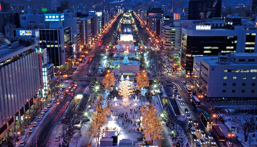 大通會場夜景。(圖片取自www.snowfes.com) 大通會場夜景。(圖片取自www.snowfes.com)