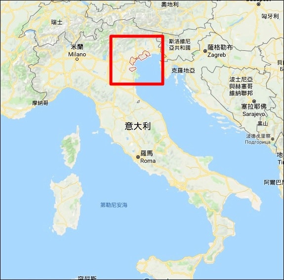 ▲ 威尼斯位於義大利東北部,是著名的觀光及工業大城。 威尼斯位於義大利東北部,是著名的觀光及工業大城。