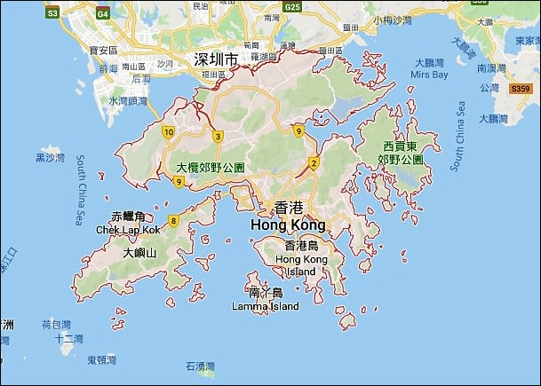 ▲ 香港地圖(圖片來源:Google Maps) 香港地圖