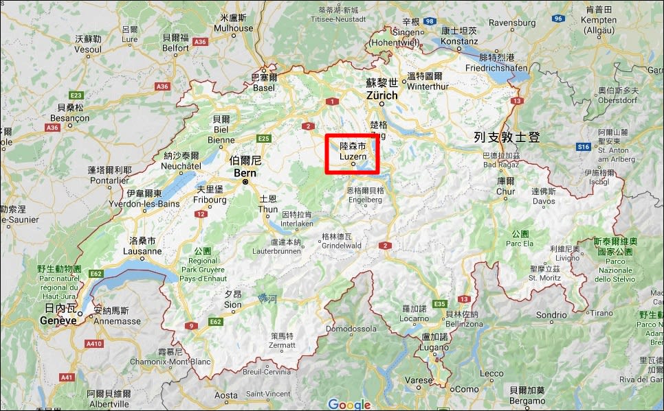 瑞士地圖