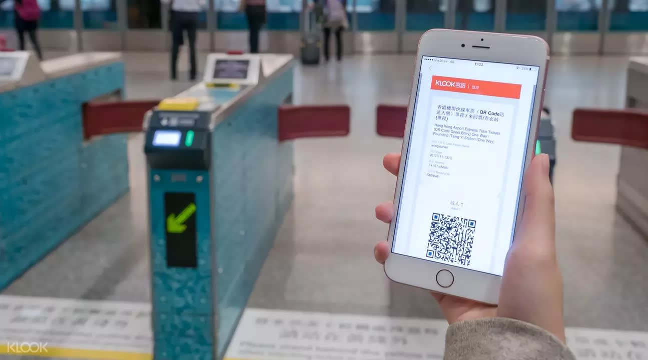 ▲ 客路之機場快線車票採QR Code形式，手機即為車票。