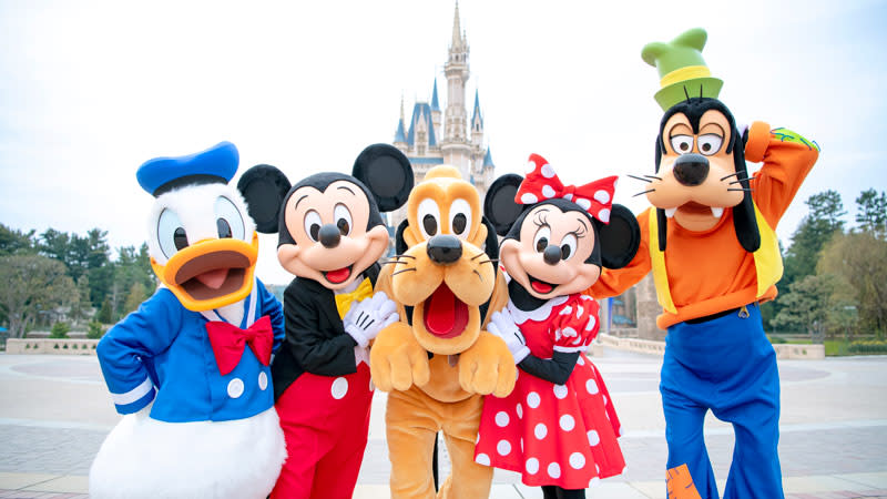 可愛的迪士尼經典人物誠摯歡迎來到迪士尼世界!(圖片取自https://www.tokyodisneyresort.jp/dream/lp/tc/panorama.html)