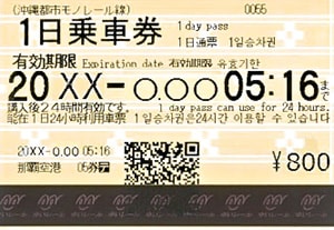 一日乘車的車票。（圖片取自https://www.yui-rail.co.jp/tc）