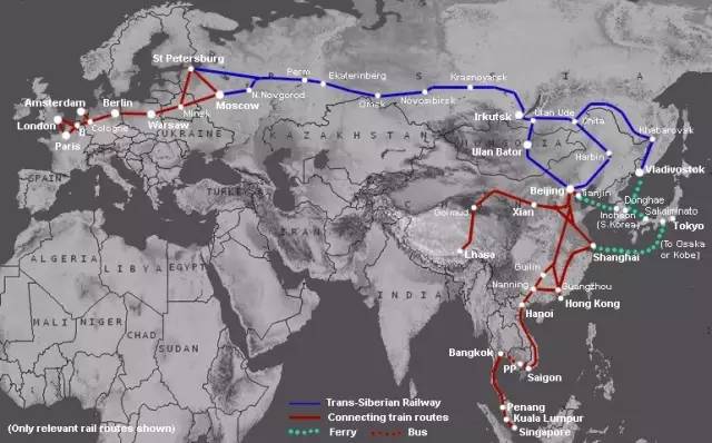跨西伯利亞快車路線。