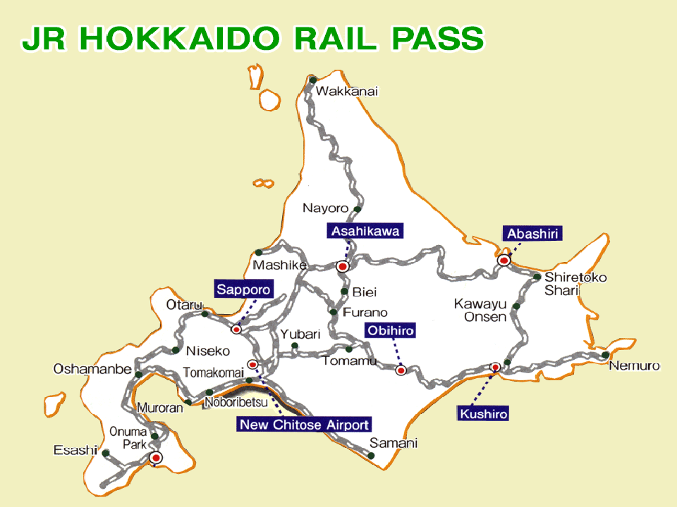 Hướng Dẫn Sử Dụng Thẻ Thông Hành JR PASS: Khu Vực Hokkaido 4 hướng dẫn sử dụng jr pass khu vực hokkaido: bản đồ hokkaido