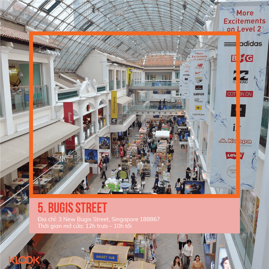 bugis treet là một trong 7 khu mua sắm ở singapore bạn phải đi trong dịp giảm giá