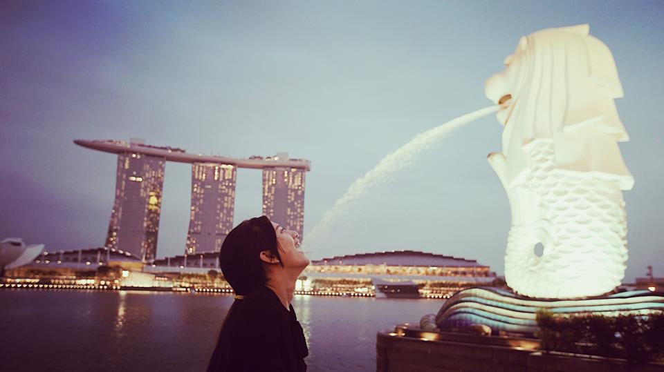 trải nghiệm singapore 4 ngày 3 đêm: tượng sư tử merlion