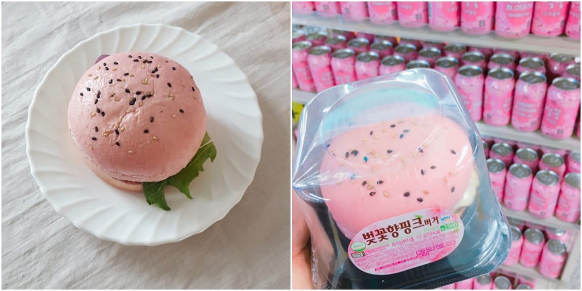 burger hoa anh đào là một trong những sản phẩm hoa anh đào ở hàn quốc phải thử