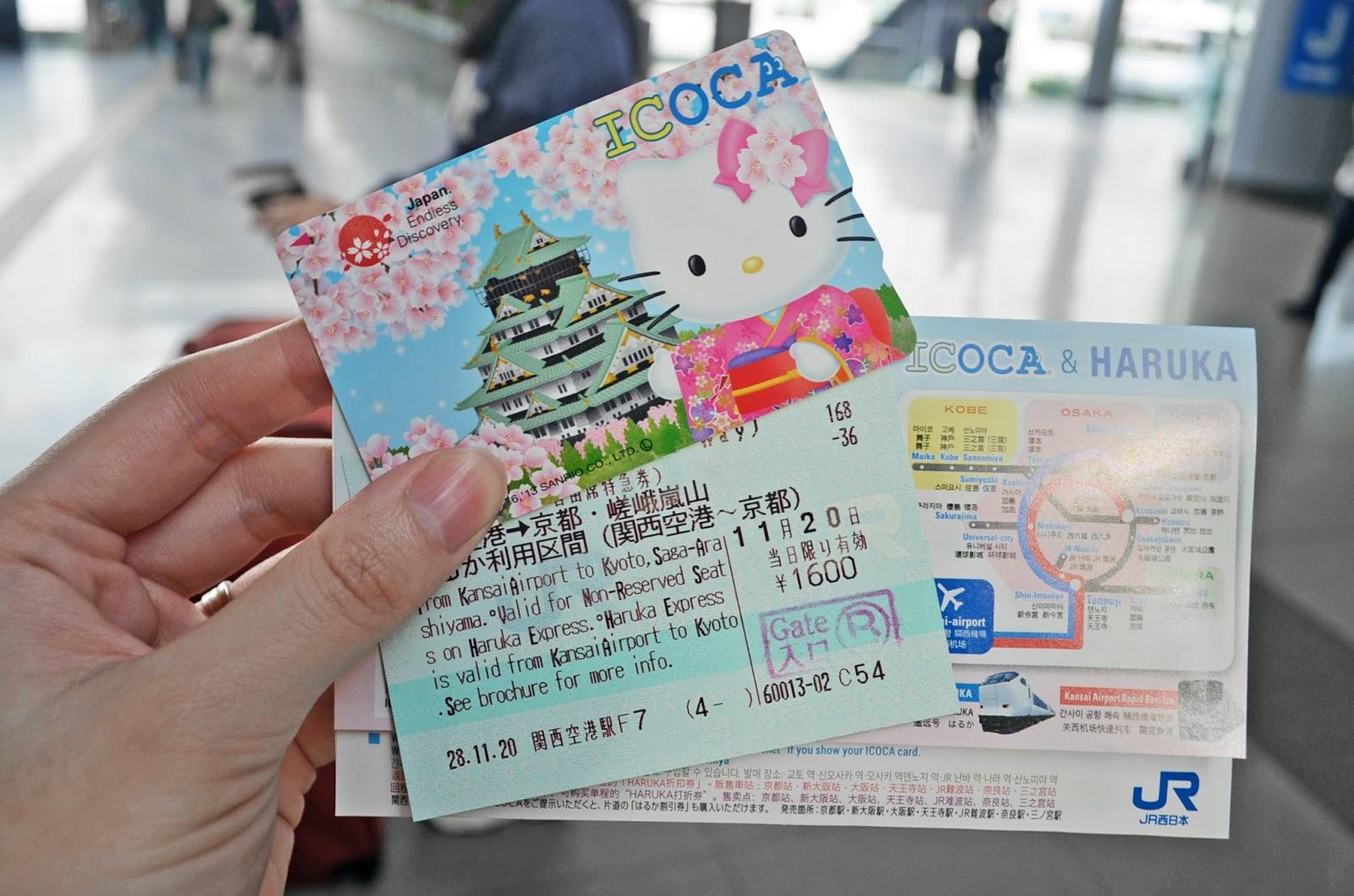 thẻ vận chuyển ở khu vực osaka: icoca pass
