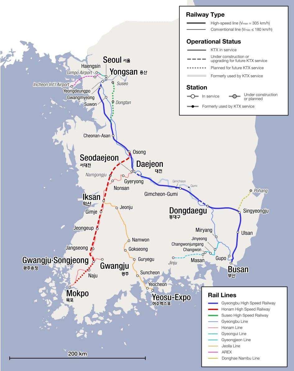 bản đồ korail pass