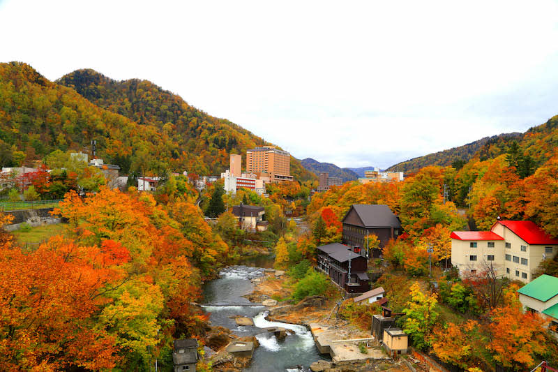 Hướng dẫn chi tiết đi chiêm ngưỡng lá phong Hokkaido 5 rừng lá thu tại suối nước nóng Jozankei